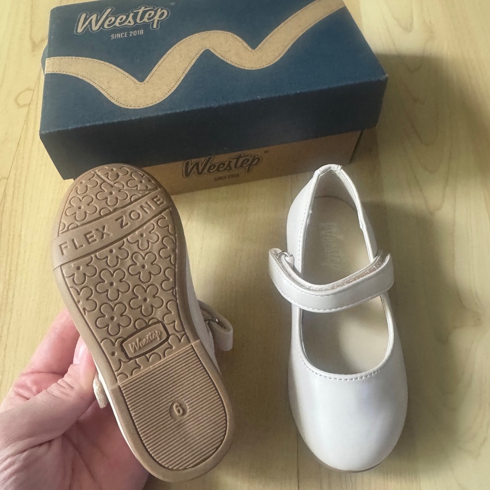New Weestep Toddler Girl Dress Ballet Flat Mary Jane Shoe(6 Toddler)